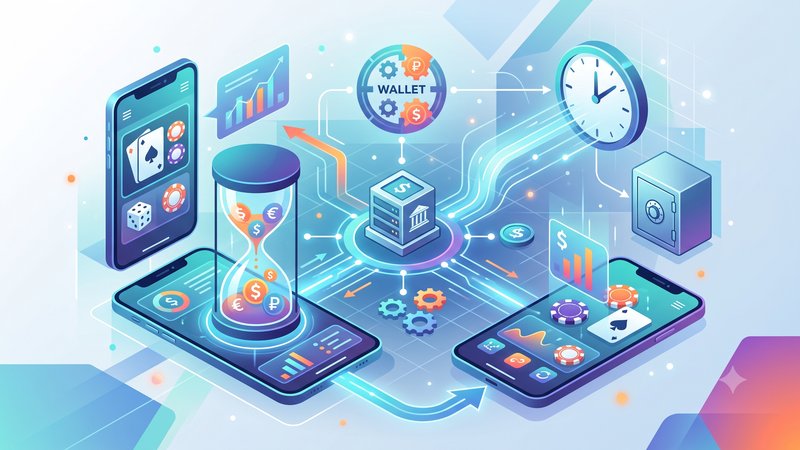 Современная иллюстрация процесса интеграции мобильных кошельков для вывода средств в приложении онлайн-казино